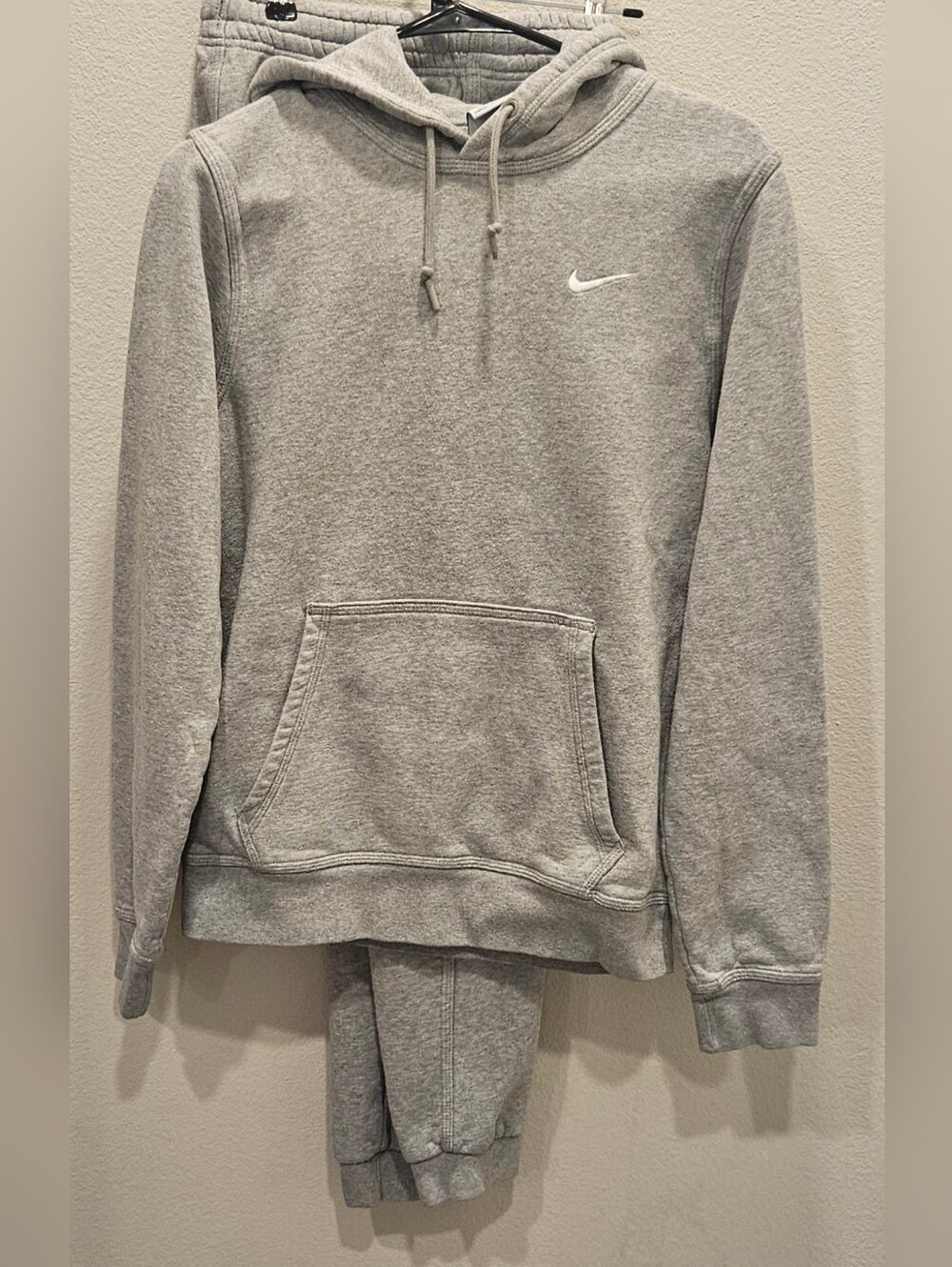 Nike Light Gray Hoodie and Joggers with Swoosh